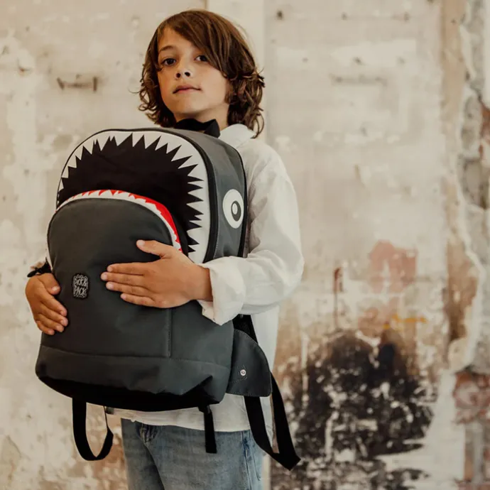 Pick & Pack Shark Shape Backpack L anthracite
