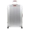 Piquadro Alu Large 4 Wheel Trolley grigio / cuoio