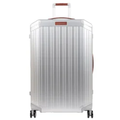 Piquadro Alu Large 4 Wheel Trolley grigio / cuoio