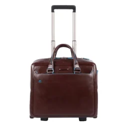 Piquadro Black Square Briefcase with wheels brown