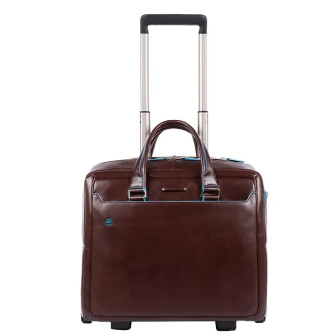 Piquadro Black Square Briefcase with wheels brown
