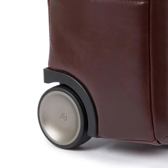 Piquadro Black Square Briefcase with wheels brown