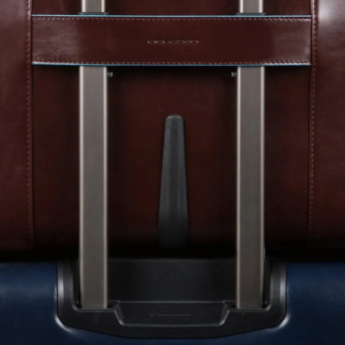 Piquadro Black Square Briefcase with wheels brown