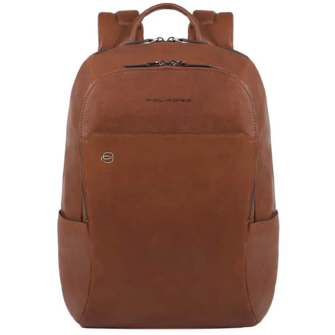 Piquadro Black Square Computer Backpack with iPad Compartment tobacco