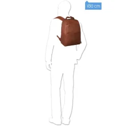 Piquadro Black Square Computer Backpack with iPad Compartment tobacco