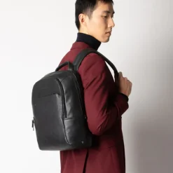 Piquadro Black Square Computer Backpack with iPad Compartment black II
