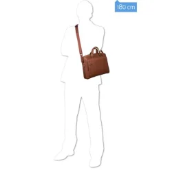 Piquadro Black Square Portfolio Computer Briefcase with iPad Compartment tobacco