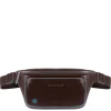 Piquadro Blue Square Bum Bag mahogany
