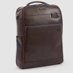 Piquadro Blue Square Computer Backpack Plain With iPad Pro brown
