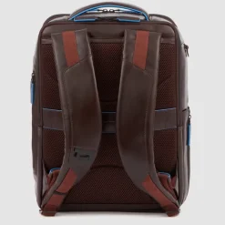 Piquadro Blue Square Computer Backpack Plain With iPad Pro brown