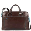 Piquadro Blue Square Computer Portfolio Briefcase 15'' mahogany