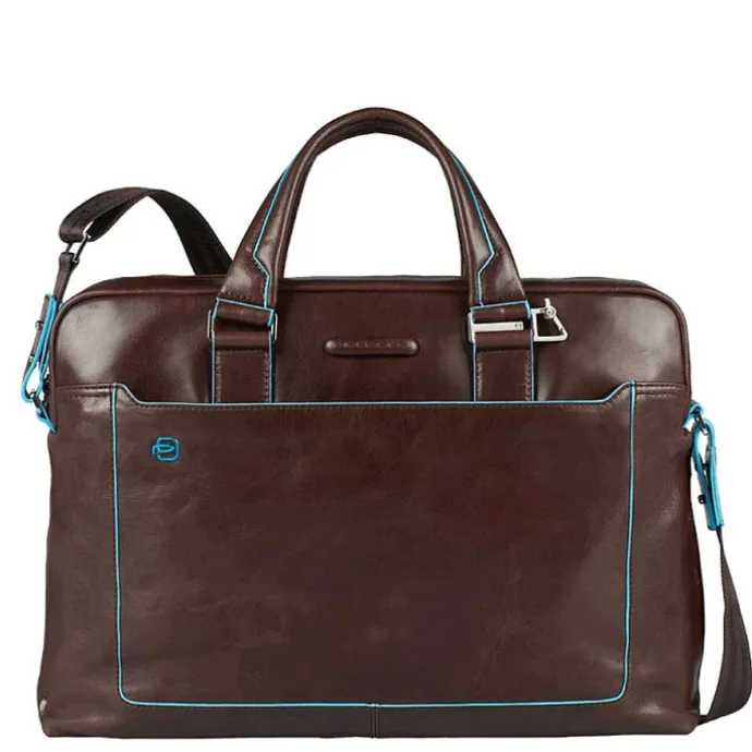 Piquadro Blue Square Computer Portfolio Briefcase 15'' mahogany