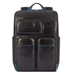 Piquadro Blue Square Computer Backpack With iPad Pro black