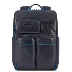 Piquadro Blue Square Computer Backpack With iPad Pro blue
