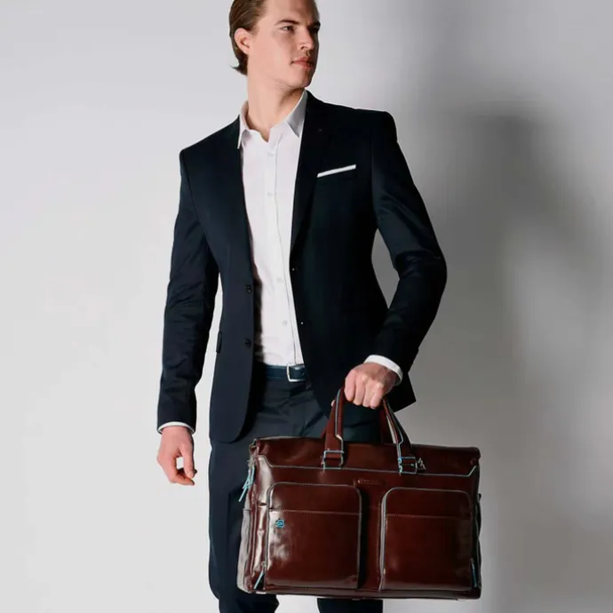 Piquadro Blue Square Duffel Bag brown
