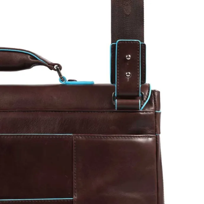 Piquadro Blue Square Exp. Computer Portfolio Briefcase mahogany