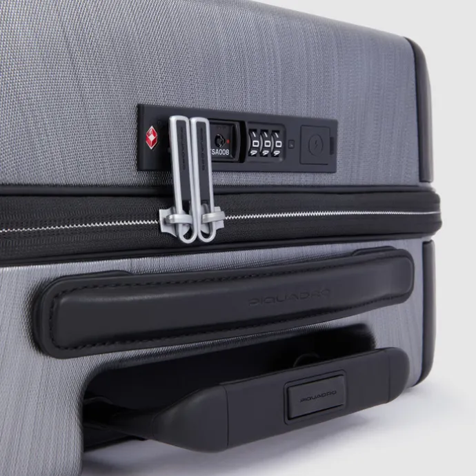 Piquadro PQ-Light Premium Slim Cabin Spinner 55 grey-black