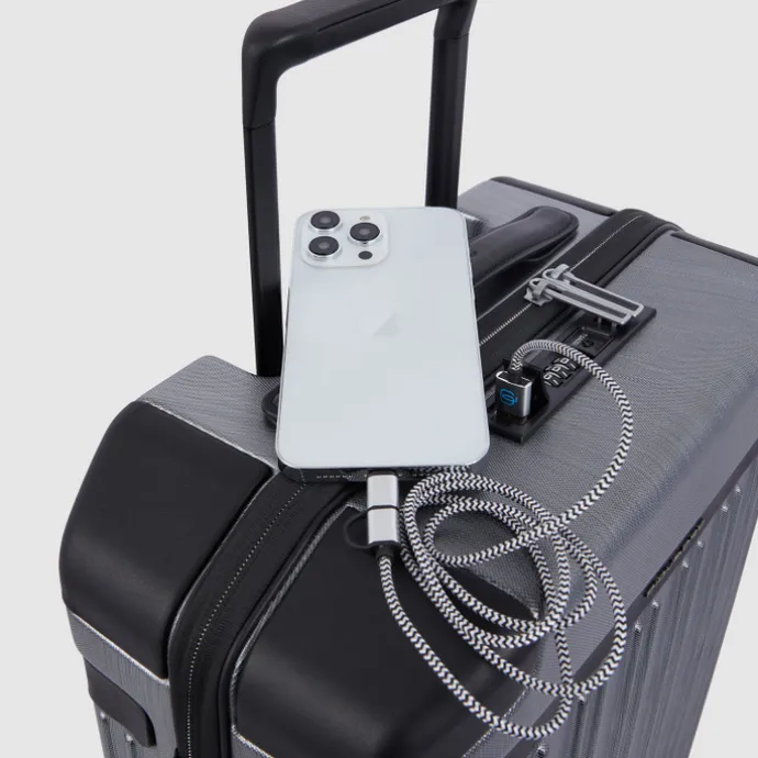 Piquadro PQ-Light Premium Slim Cabin Spinner 55 grey-black