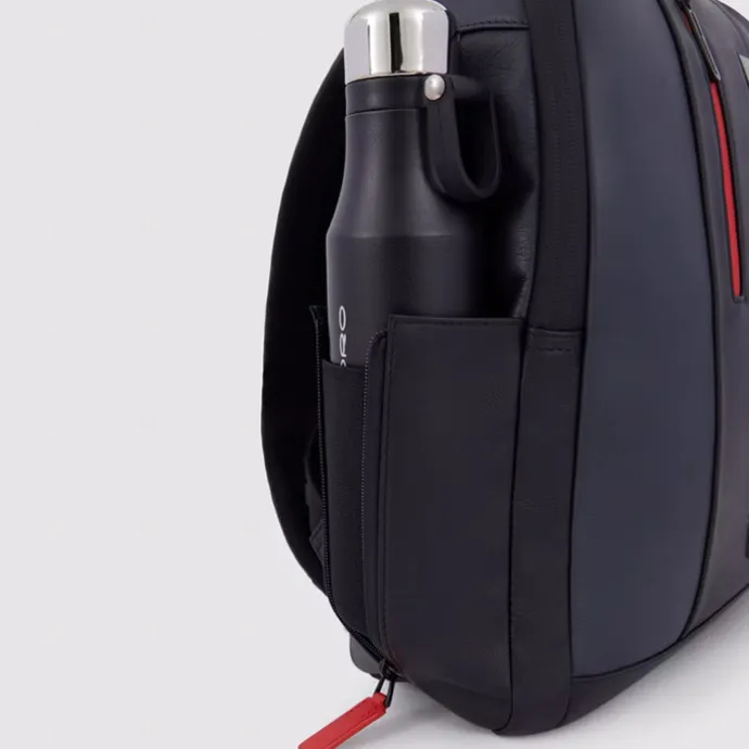 Piquadro Urban Leather Computer Backpack 14" grey/black