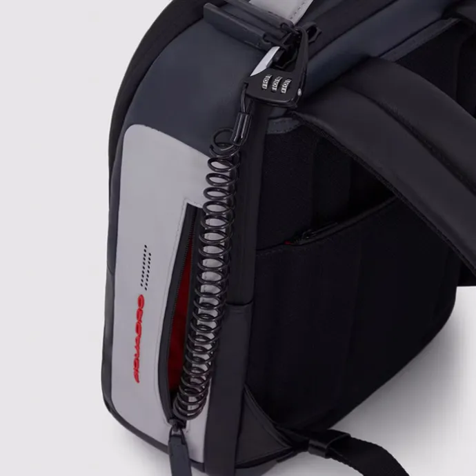 Piquadro Urban Leather Computer Backpack 14" grey/black