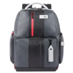 Piquadro Urban PC and iPad Backpack with Anti theft cable grey black
