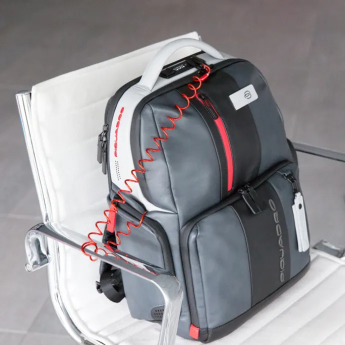 Piquadro Urban PC and iPad Backpack with Anti theft cable grey black