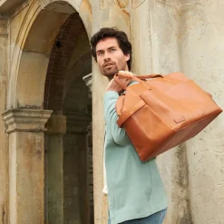 Plevier Breccia Weekender cognac