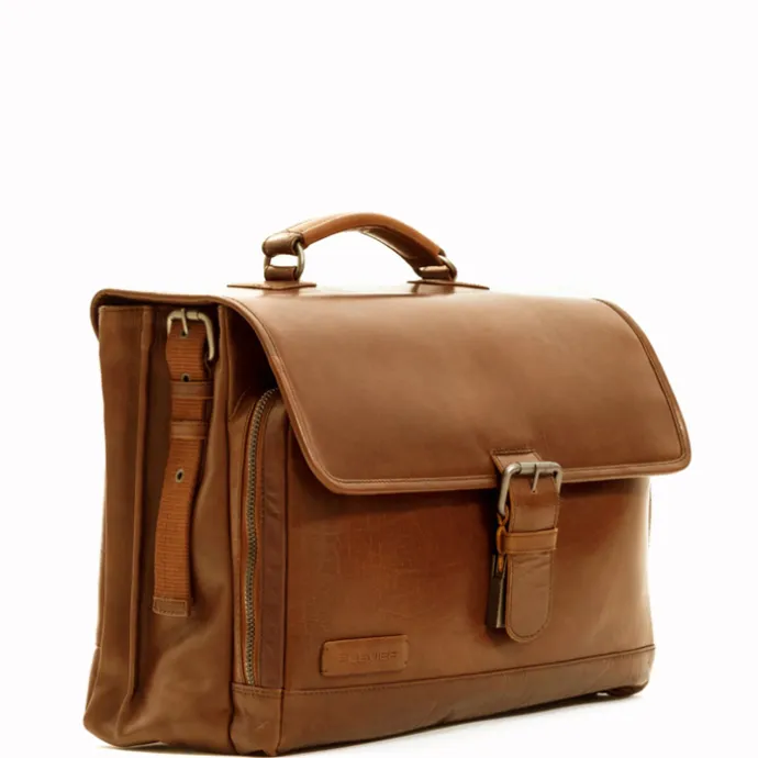 Plevier Quartz Volnerf 3-vaks Laptoptas 15.6" cognac