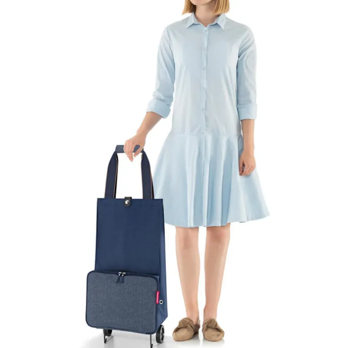 Reisenthel Shopping Foldable Trolley herringbone dark blue