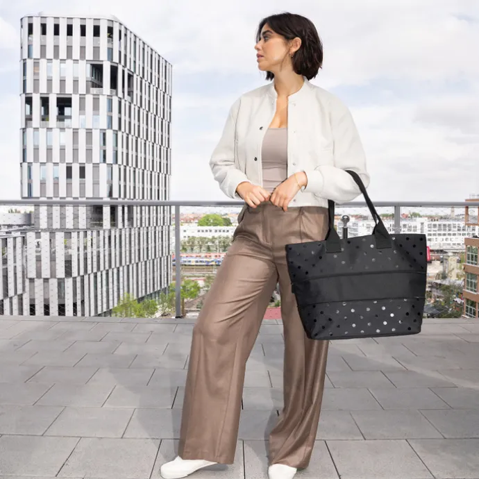 Reisenthel Shopping Shopper e1 glossy dots black