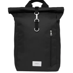 Sandqvist Ground Rolltop Backpack L black with black webbing