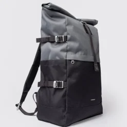 Sandqvist Icon Rolltop Backpack L multi dark with black leather