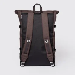 Sandqvist Icon Rolltop Backpack L brown with natural leather