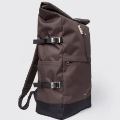 Sandqvist Icon Rolltop Backpack L brown with natural leather