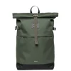 Sandqvist Icon Rolltop Backpack M dawn green with dark brown leather