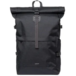 Sandqvist Icon Rolltop Backpack L black-black with black leather