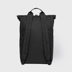Sandqvist Icon Rolltop Backpack L black-black with black leather
