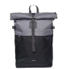 Sandqvist Icon Rolltop Backpack M multi dark with black leather