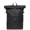 Sandqvist Icon Rolltop Backpack M black-black with black leather