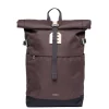 Sandqvist Icon Rolltop Backpack M brown with natural leather