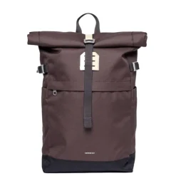 Sandqvist Icon Rolltop Backpack M brown with natural leather
