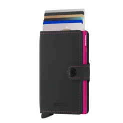 Secrid Miniwallet Portemonnee Matte black & fuchsia