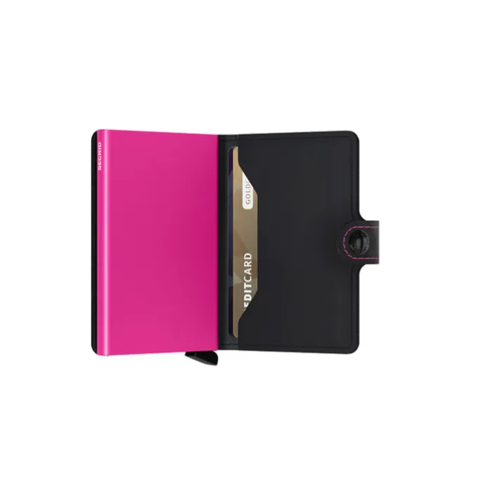 Secrid Miniwallet Portemonnee Matte black & fuchsia