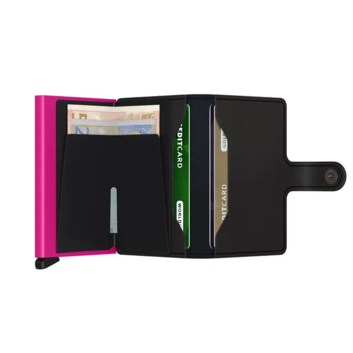 Secrid Miniwallet Portemonnee Matte black & fuchsia