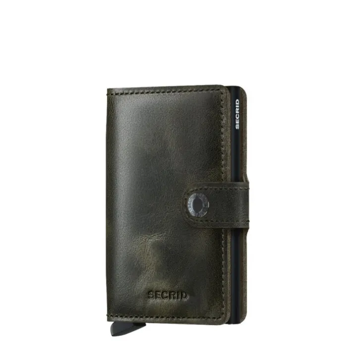 Secrid Miniwallet Portemonnee Vintage olive / black