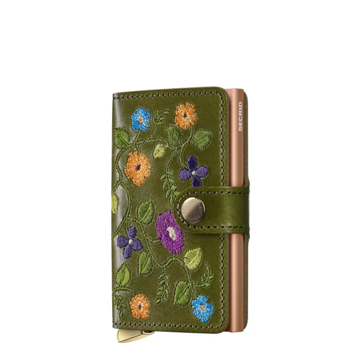 Secrid Miniwallet Stitch Floral V2 olive