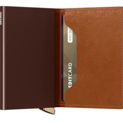 Secrid Slimwallet Emboss Lines cognac