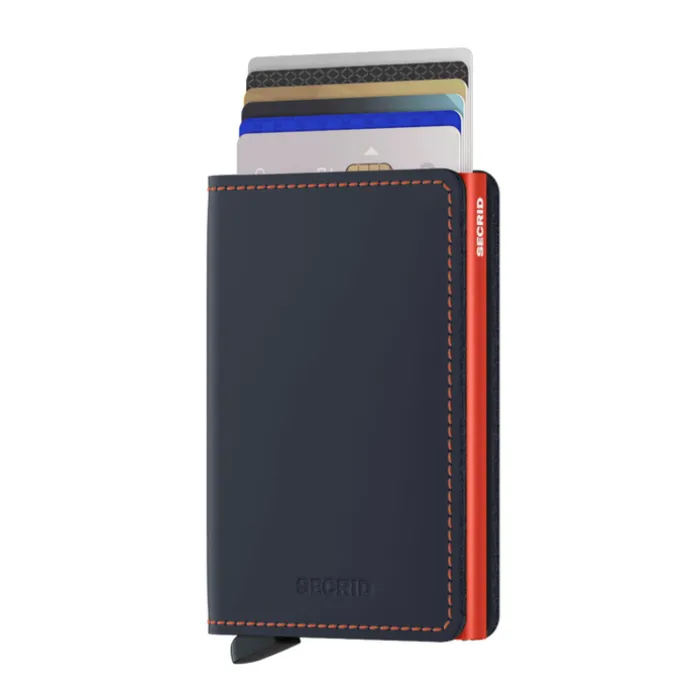 Secrid Slimwallet Portemonnee Matte night blue & orange
