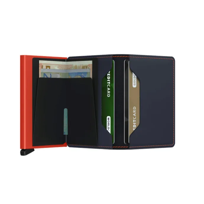 Secrid Slimwallet Portemonnee Matte night blue & orange