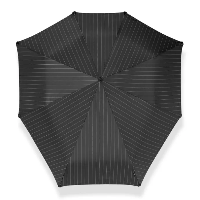 Senz Automatic Opvouwbare Stormparaplu pin stripes black